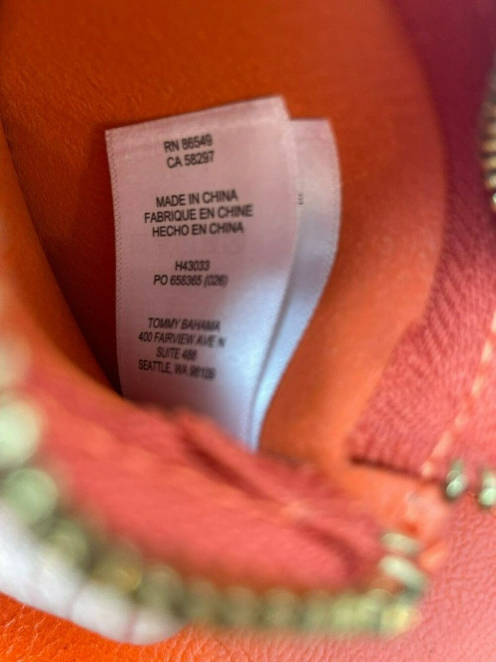 Tommy Bahama Perforated Orange Leather Tote W/Tassel & Match Pouch MSRP$185 NWT - Picture 10 of 10